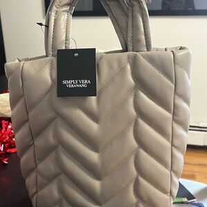 Simply Vera Vera Wang Taupe Quilted Tote